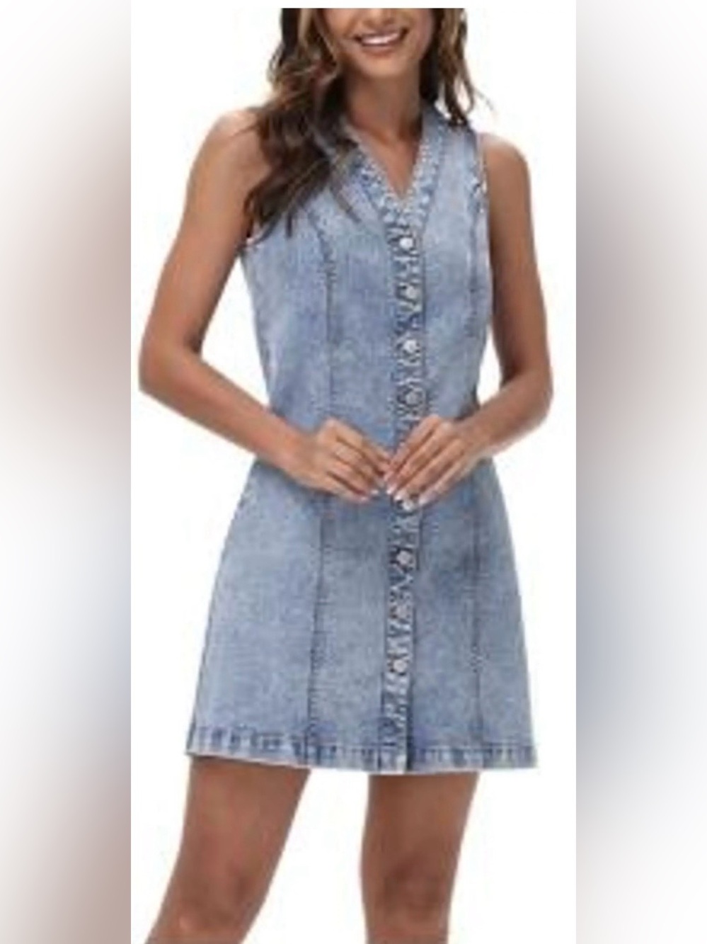 NWT Frye Denim Button Down Mini Stretch Dress size XL
